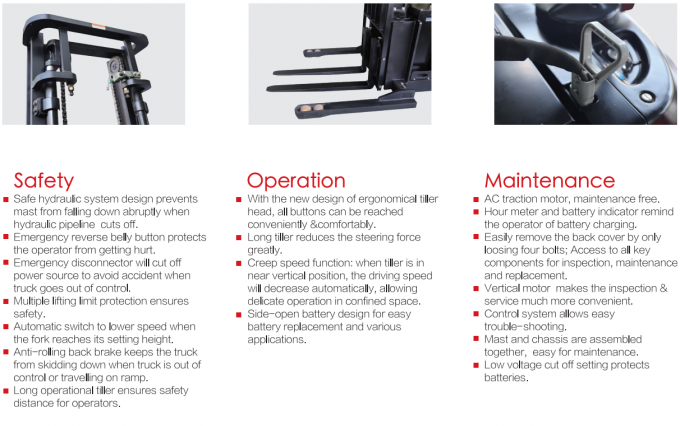 고효율 전기 팔레트 스택 1.5t 로드 베어링 6