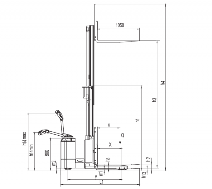 고효율 전기 팔레트 스택 1.5t 로드 베어링 10