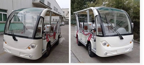 아름다운 디자인 10 - 14 좌석 전기 셔틀 버스 저속 전기 관광 자동차