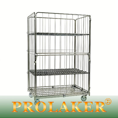 산업용 등급 3면 롤 케이지 공간 절약 접기