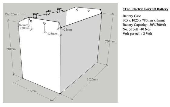500AH 80v 포크리프트 트랙션 배터리