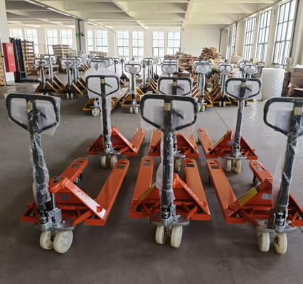 3톤의 수동 팔레트 트럭, 3000kg의 창고 물자 취급을 위한 두 배 나일론 바퀴