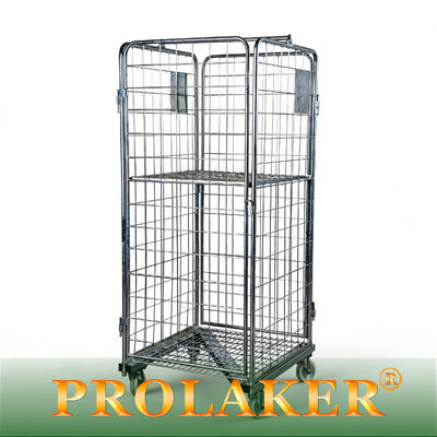 Z형 창고 롤 케이지 커스터마이징 가능한 크기 부하 용량 접이 가능한 직선 모양 소재 매출